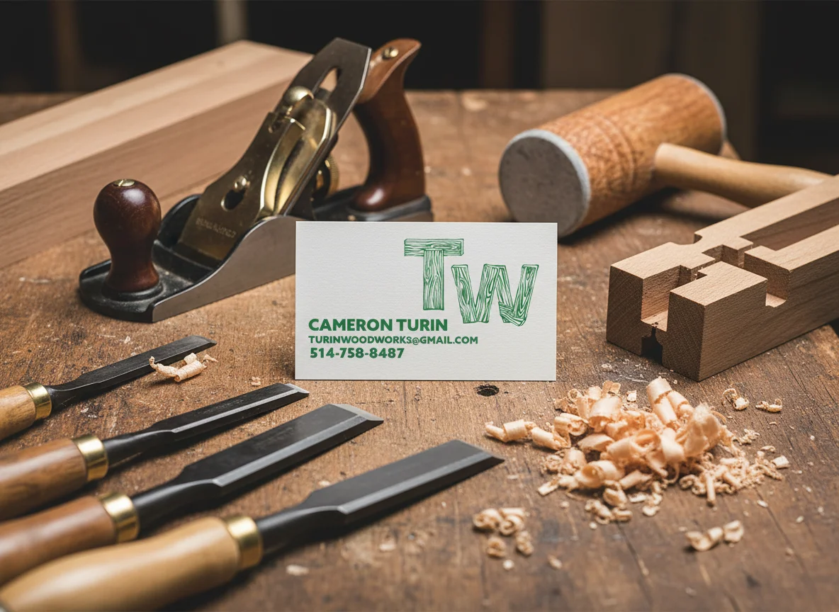 Turin Woodworks business card