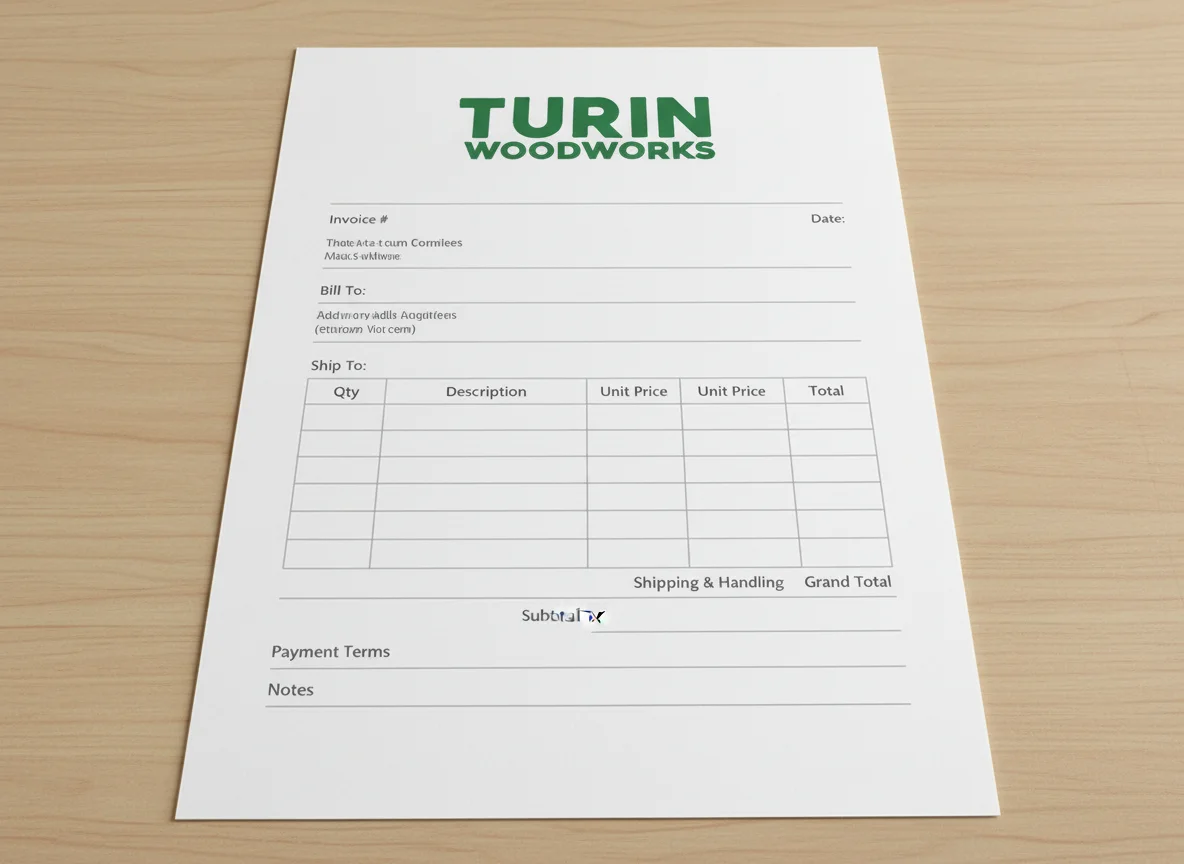 Turin Woodworks invoice