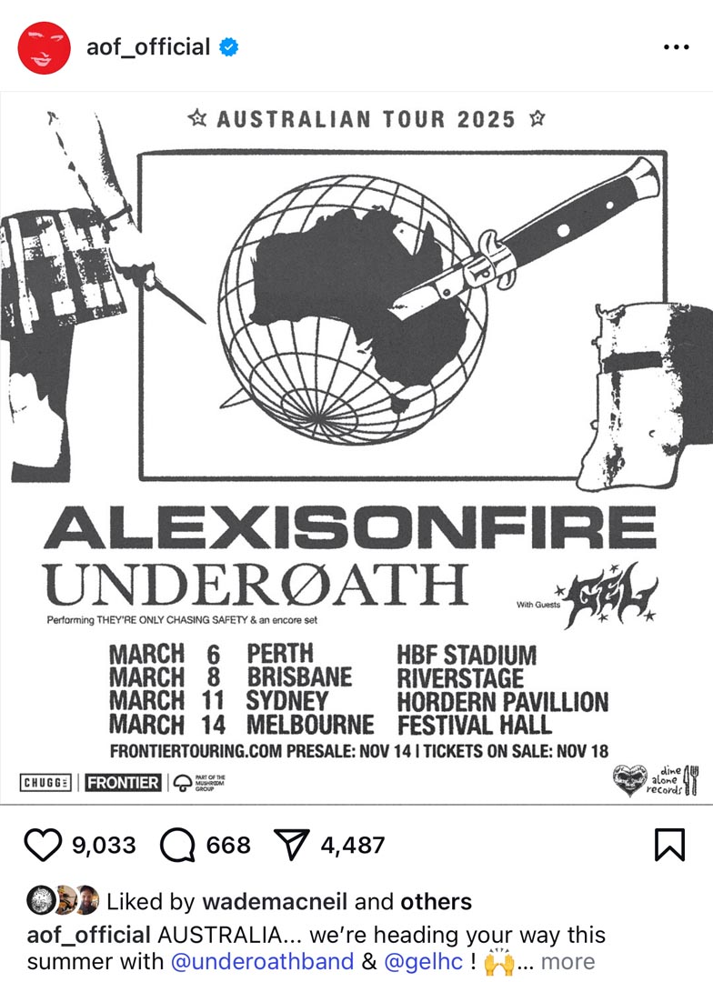 alexisonfire Instagram poster