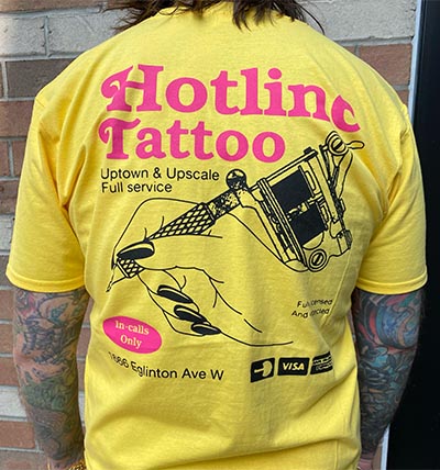 Hotline Tattoo shirt back