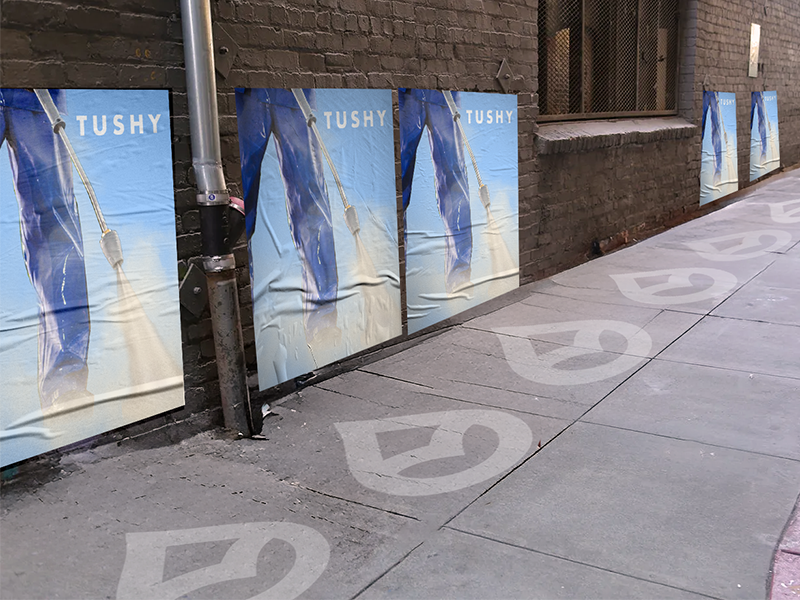 Tushy campaign headline lockup
